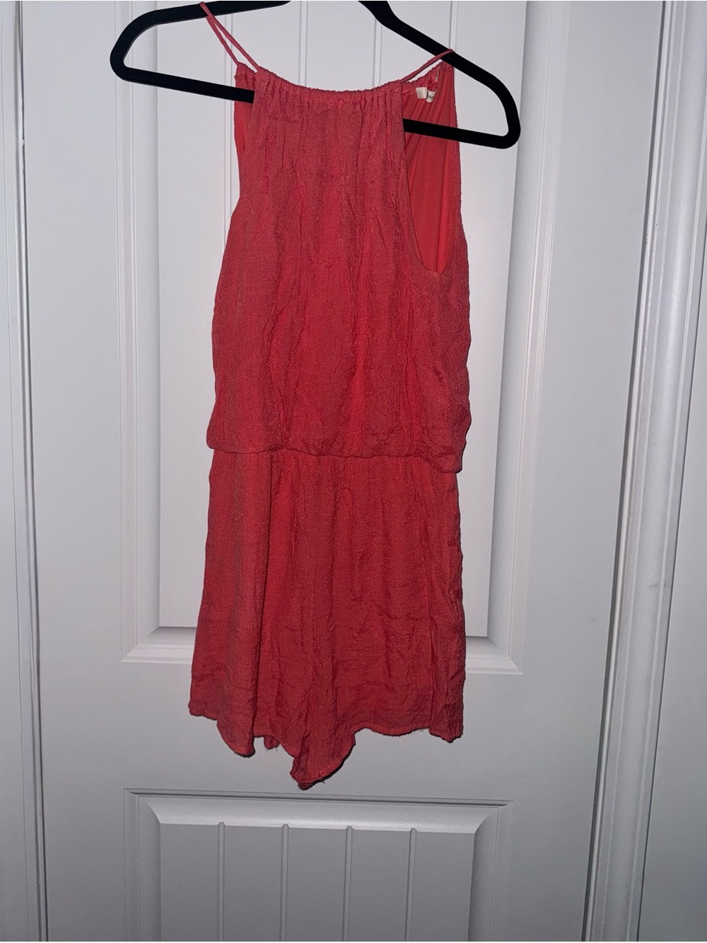The Impeccable Pig Red Coral Tie Back Romper Size Medium